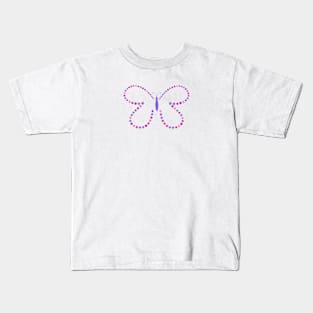 Butterfly Dots Purple Kids T-Shirt